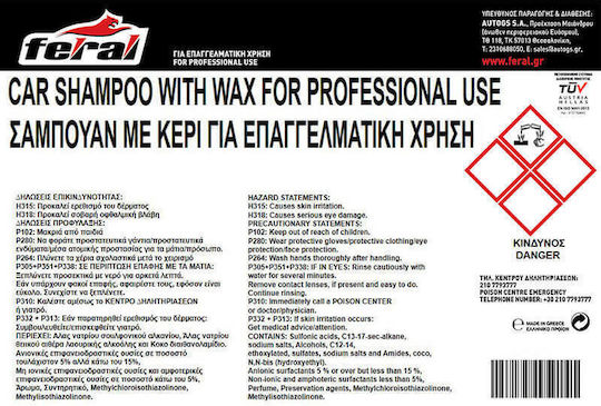 Feral Car Shampoo With Wax Șampon Auto With Wax 10lt