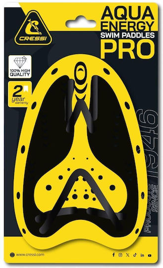Cressi Aqua Energy Pro Swim Paddles Black Yellow