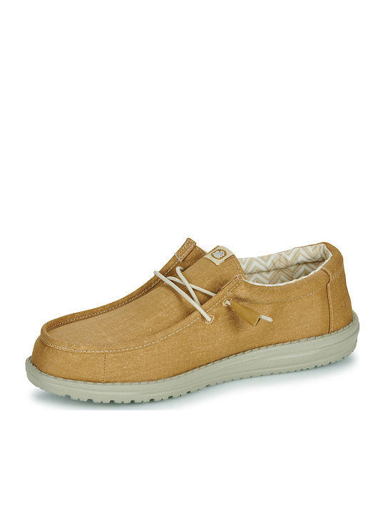 Wally Stretch Canvas Ανδρικά Μοκασίνια σε Κίτρινο Χρώμα