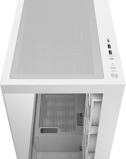 Deepcool CG580 4F Gaming Midi Tower Computer Case with Side Window and ARGB Lighting White