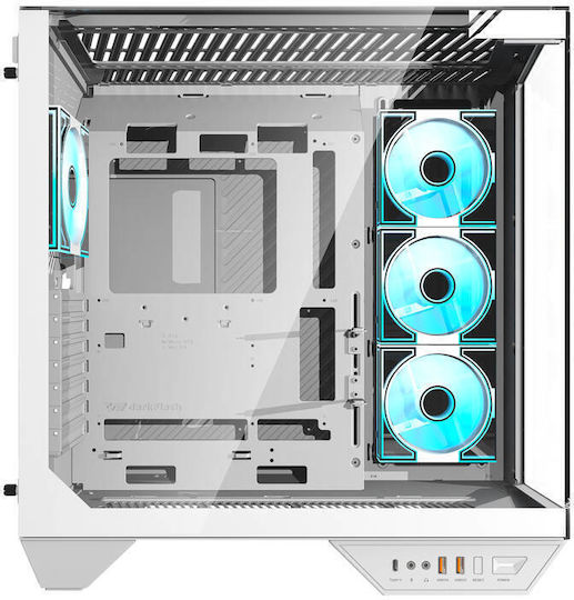 Darkflash DY470 (+fans & gpu bracket) Gaming Midi Tower Computer Case with Side Window and RGB Lighting White