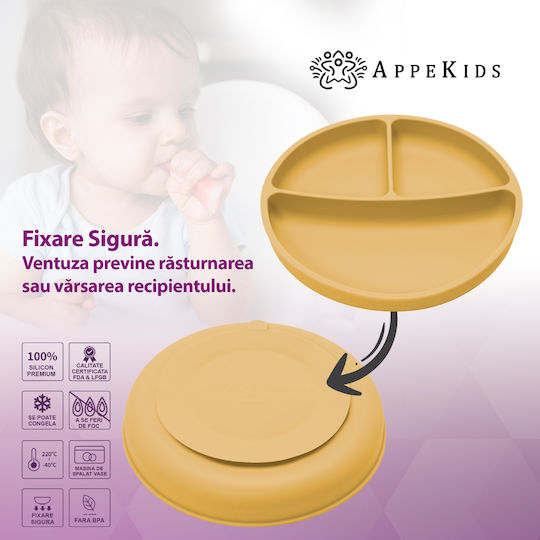 AppeKids Set Essgeschirr aus Silikon Beige 5Stück