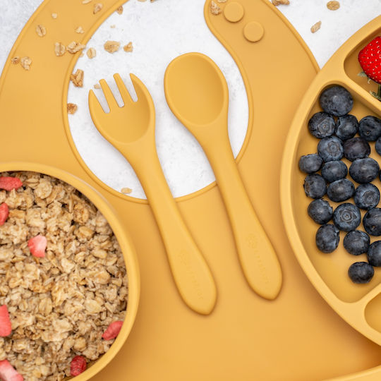 AppeKids Set Essgeschirr aus Silikon Beige 5Stück