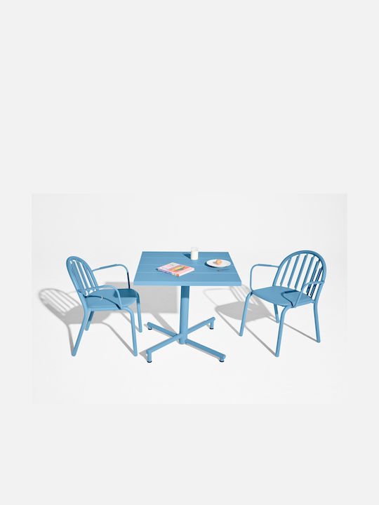 Алуминиева маса Fatboy Fred's Square Bistreau 80x80x76 см I Вълнова синьо