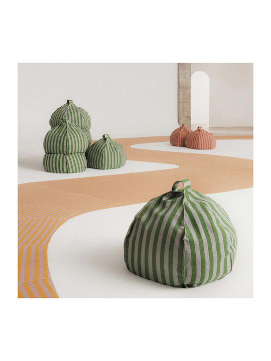 Vibes Pouf Green Blue Stripes
