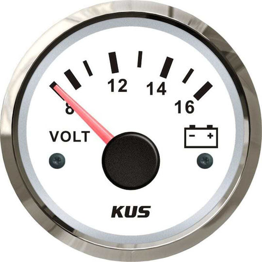 Eval Bootsvoltmeter Voltmeter 8-16V Edelstahl Weiß