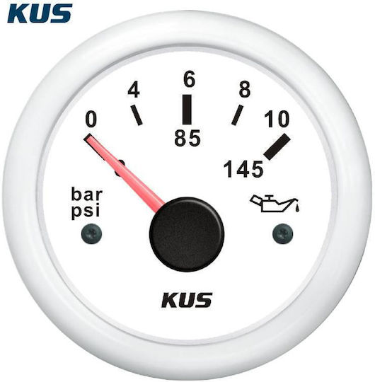 Eval Boat Oil Pressure Measurement Instrument Oil Pressure Gauge 10Bar White