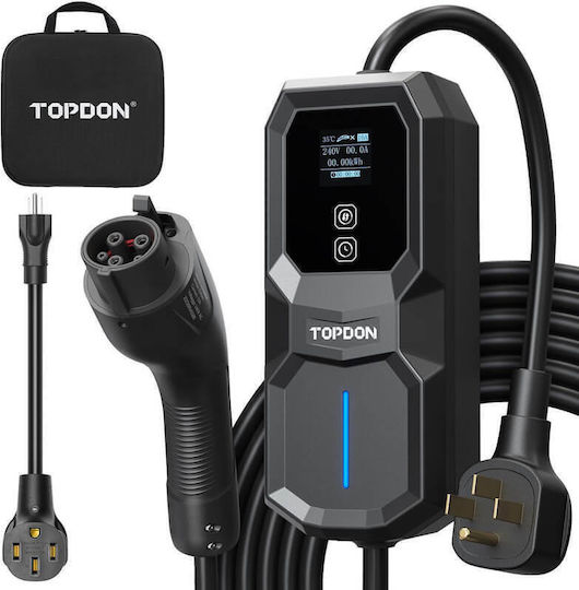 Topdon PulseQ AC Portable Portable Single Phase 3.7kW Charging Station with Built-in Cable Type 2 (252318)