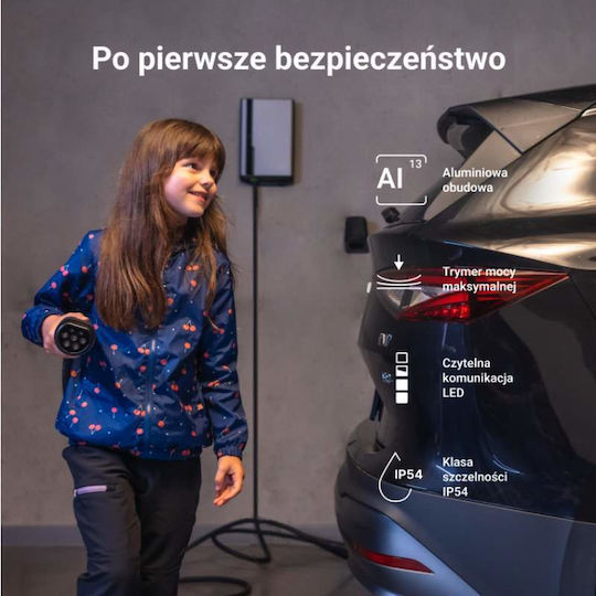 Green Cell Wandmontierter Dreiphasiger Elektroauto-Ladestation 22kW mit Integriertem Kabel Typ 2 (EVGC021B2275)