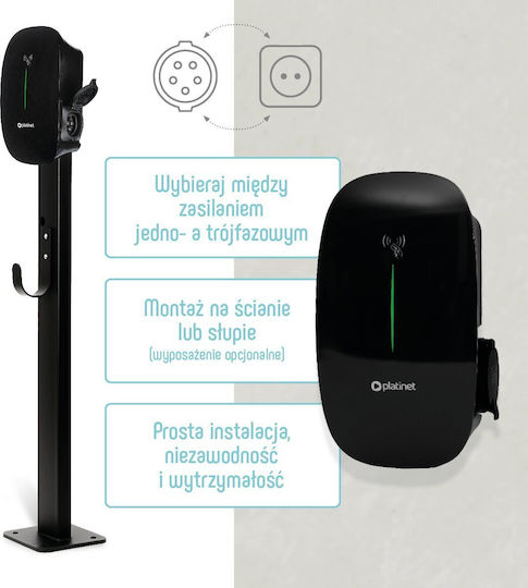 Platinet Wandmontiert Elektroauto-Ladestation 11kW Typ 2