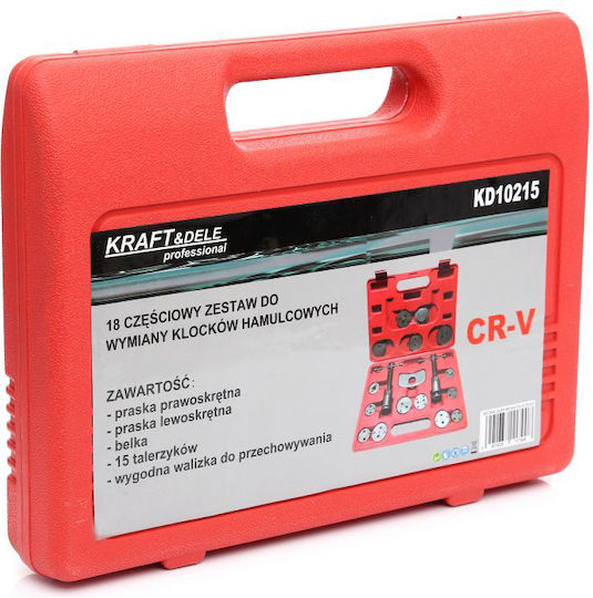 Kraft & Dele Σετ Επαναφοράς Εμβόλων Φρένων 18τμχ