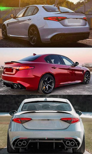Kofferraumspoiler Alfa Romeo Giulia 2018+ Quadrifoglio Look V2 Stil Glänzend Schwarz ABS Kunststoff