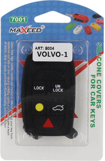 Silicone Car Key Cover Case Type-1 with 4 Buttons for Volvo Black NG-