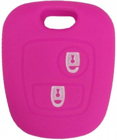 Silicone Car Key Cover Case with 2 Buttons for Citroen / Peugeot / Toyota Pink