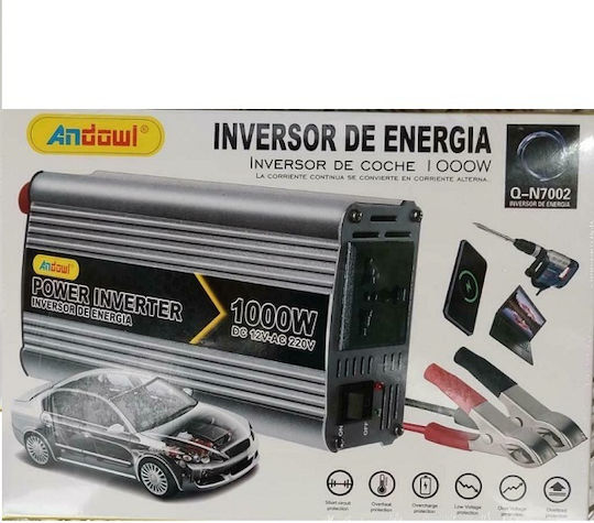 Andowl Car Inverter Modified Sinewave 1000W to Converter 12V DC in 220V AC