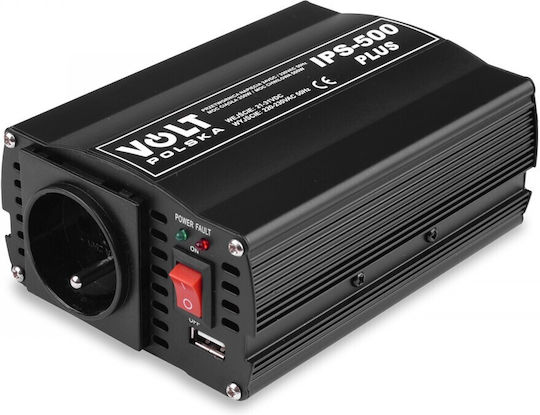 Volt Polska Inverter Αυτοκινήτου Τροποποιημένου Ημιτόνου 500W για 12V DC