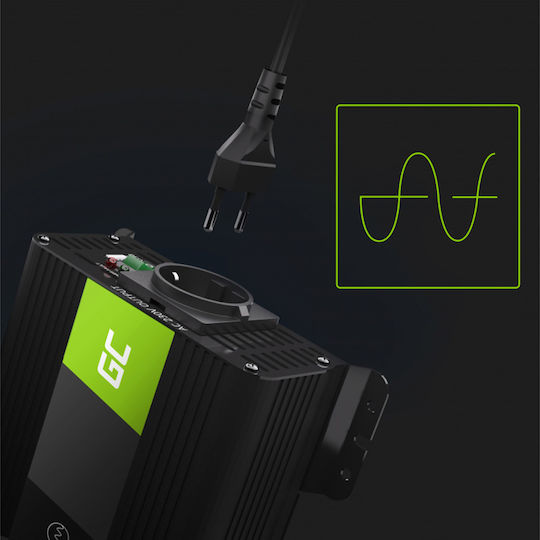 Green Cell Car Inverter Pure Sinewave 1000W to Converter 12V DC in 230V AC with 1xUSB
