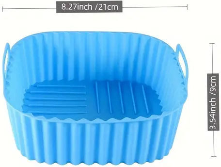 Φόρμα Σιλικόνης Μαγειρέματος Air Fryer Γαλάζιο 21x9cm