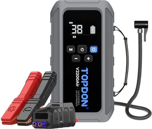 Topdon V2200Plus Εκκινητής & Φορτιστής Μπαταρίας Αυτοκινήτου 2200A με Φακό 12V