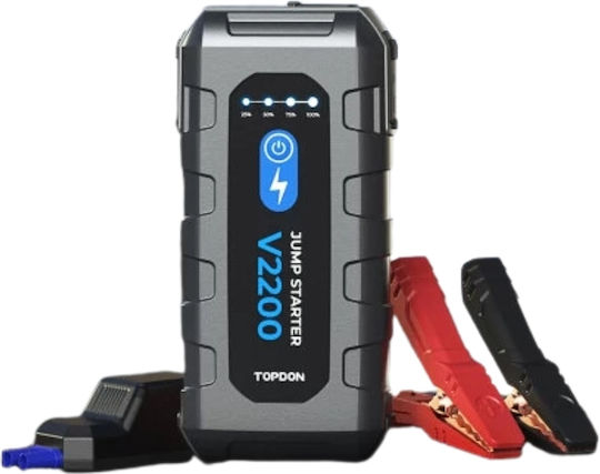 Topdon V2200 Φορητός Εκκινητής Μπαταρίας Αυτοκινήτου με Power Bank / USB / Φακό