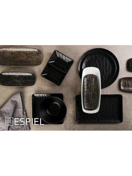 Espiel Black Wood Serving Platter Rectangular Black 20.5x8.5cm