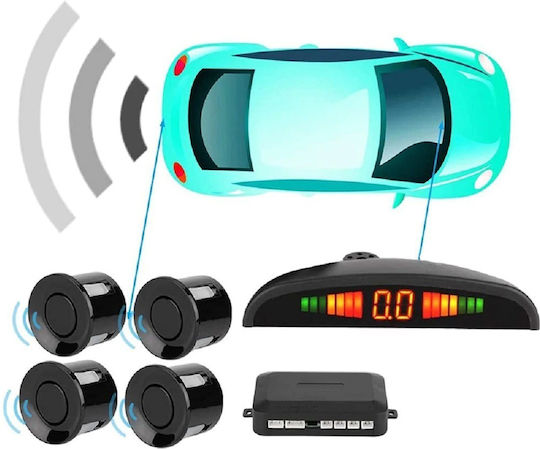 Car Parking System with Screen and 4 Sensors in Black Color
