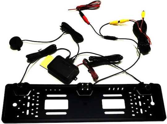 Car Parking System License Plate Frame with Camera / Buzzer and 2 Sensors in Black Color