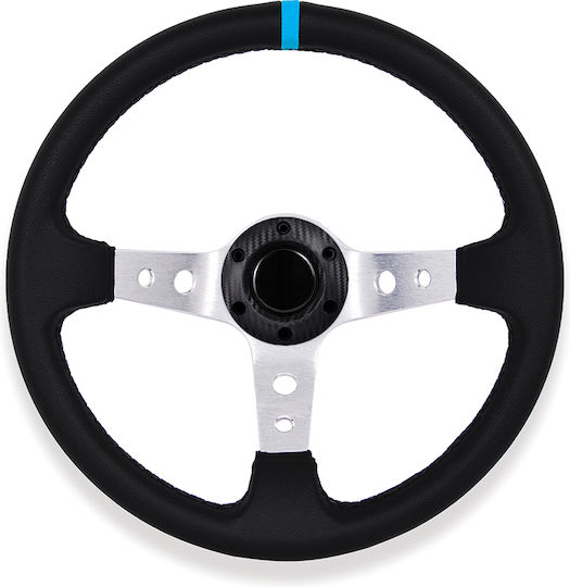 Autoline Spy Three Spoke Car Steering Wheel with 35cm Diameter Blue/Black 9990000006250