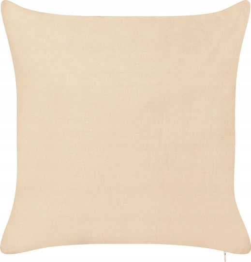 2 Zierkissen Stickerei Baumwolle Beige Rotala 45 x 45 cm Lumarko