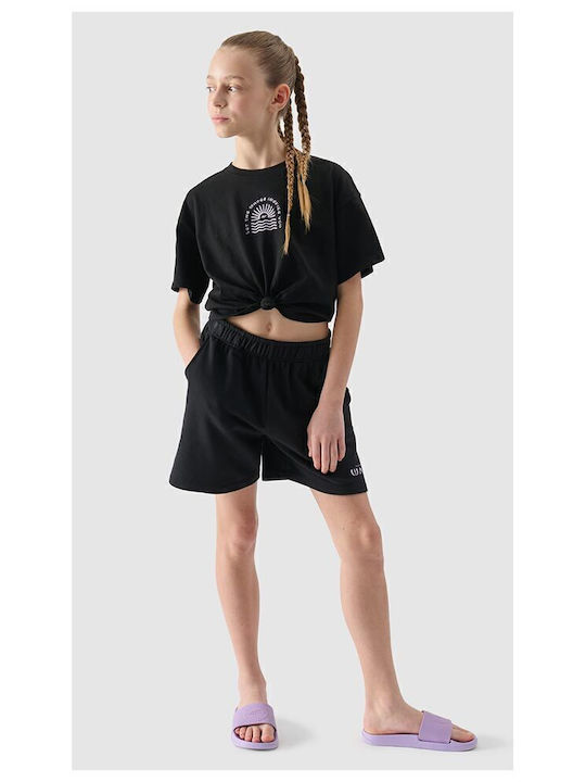 Kinder-Shorts/Bermudas Stoff Schwarz