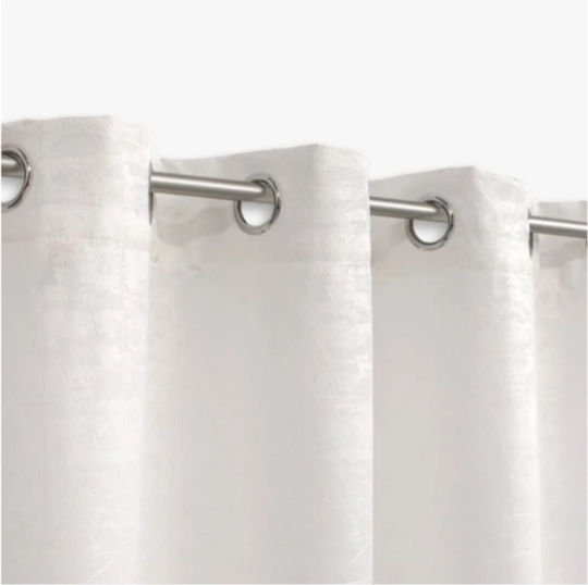 Kουρτίνα Διακοσμητική Off White Ζακάρ Frosty Σχέδιο 140x260cm