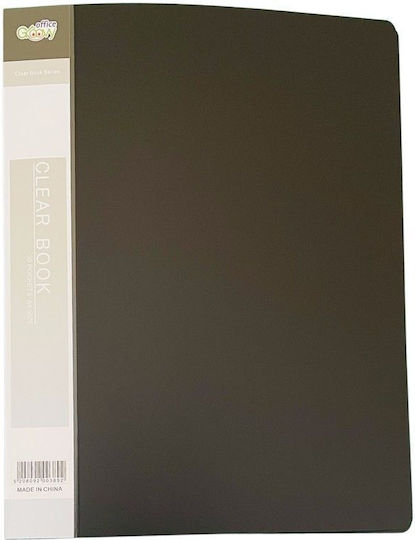 Groovy Clipboard Flexible with 30 plastic sleeves Slides for Paper A4 Black 1pcs