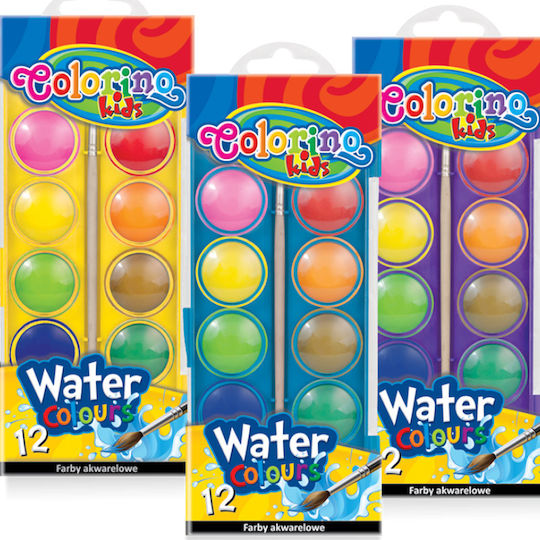 Colorino Сет Акварелни Бои 12 Цветни С Четка