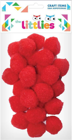 The Littlies Pom Pom Handwerk Rot Set 60Stück