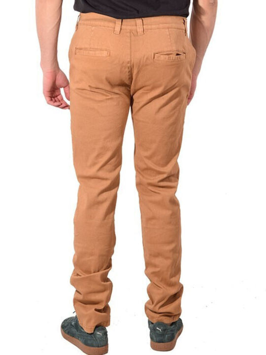 Pantaloni Chino cu Croială Slim Maro