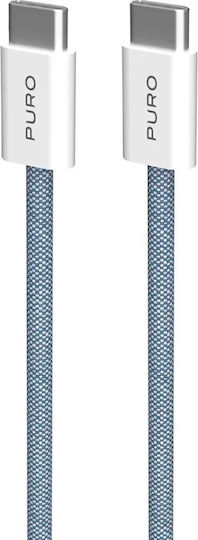 Puro USB 2.0 Cable USB-C male - USB-C 60W PD Μπλε 1.5m
