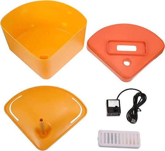 Haustiere Automatisch Wasserspender / Brunnen aus Propylen für Hund & Katze 2.5lt in Orange Farbe