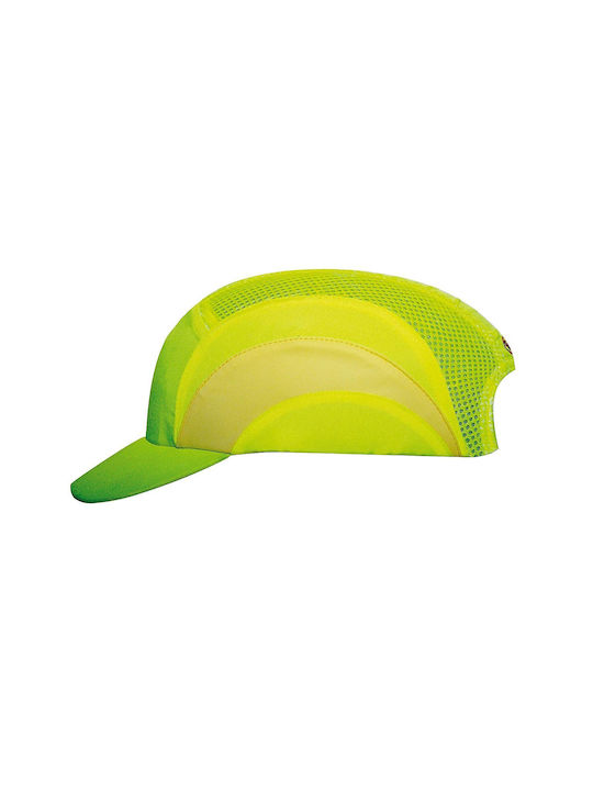 Șapcă de protecție Hardcap A1+ cu cozoroc de 5 cm, galben fosforescent, cu vizibilitate ridicată