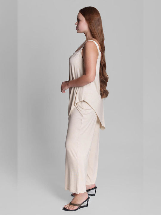 Women's Fabric Trousers Beige