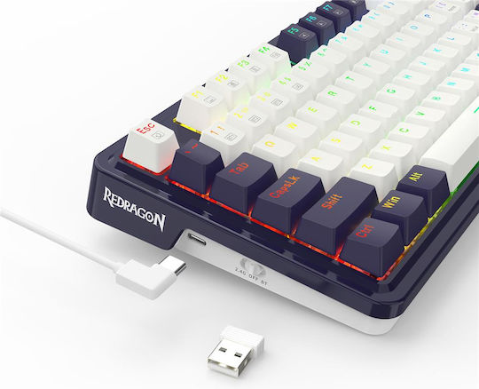 Redragon Geb K673WB-RGB-Pro Ασύρματο Gaming Μηχανικό Πληκτρολόγιο 75% με RGB φωτισμό (Αγγλικό US)