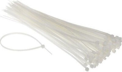 Eco Light Plastische Kabelbinder 300mmx3.6mm in Weiß Farbe 100Stück