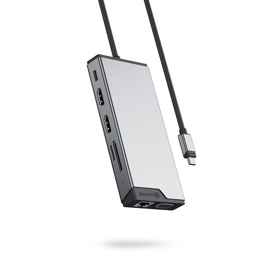 Alogic USB-C Docking Station με HDMI Ethernet και σύνδεση 3 Οθονών Ασημί (DUCDDV3)