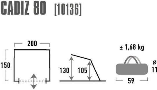 High Peak Cadiz 80 2 Човека Сив