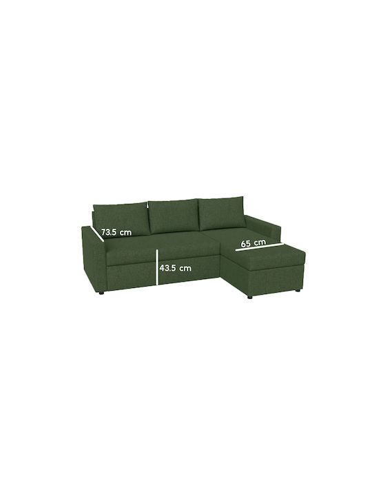 Concept Corner Couch Bed with Reversible Angle and Storage Space Cypress 218x153x80 cm