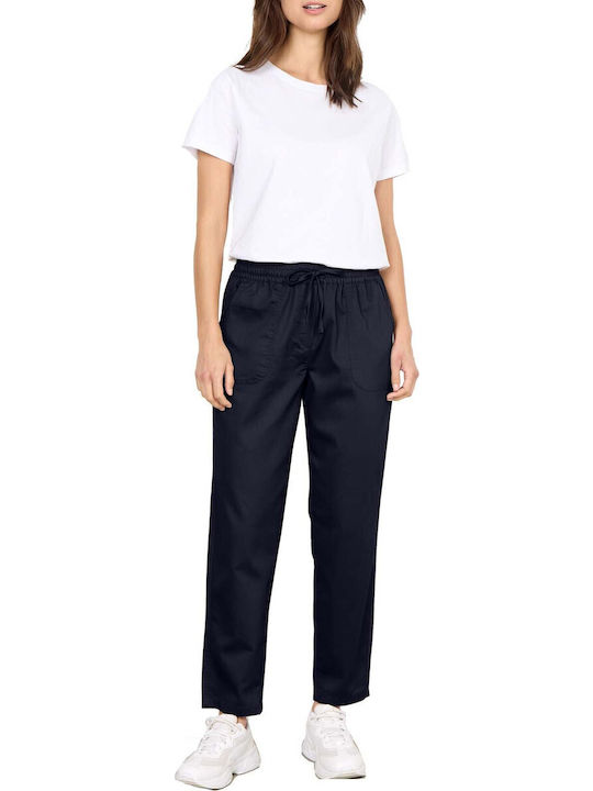 Soya Concept Damen Stoff Palazzohose mit Gummizug Blue Soya Concept Damen Stoff Palazzohose mit Gummizug Blue