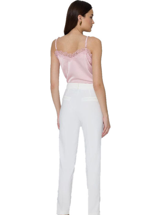 Eralda Women's Fabric Trousers Ecru