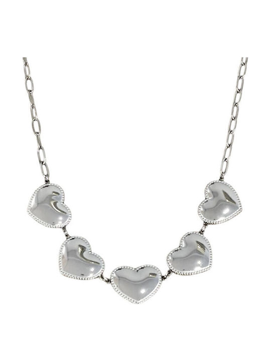 Charm mit Design Herz aus Stahl