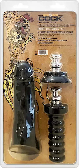Boneyard Glass Dildo with Scrotum Flesh 20cm