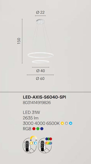 Fan Europe Axis LED Deckenleuchte Weiß 60cm Fan Europe Axis LED Deckenleuchte Weiß 60cm