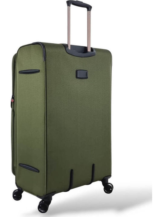 Diplomat Großer The Venice Collection Stoffkoffer Grün mit 4 Rädern Höhe 79cm